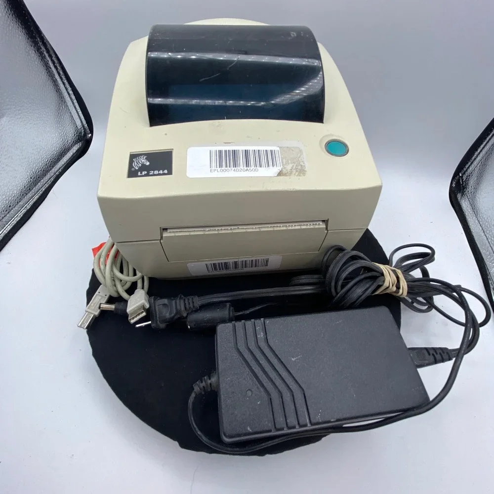 Zebra LP 2844 Thermal Label Printer Desktop Shipping Barcode Beige 120563 *Read